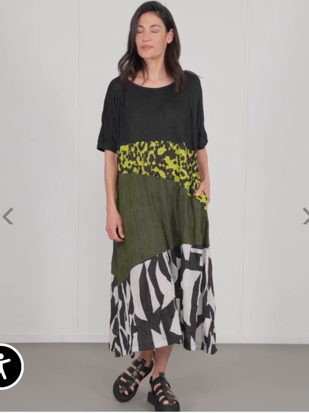 ALEMBIKA Mixed Print STEREO T-SHIRT DRESS Sz M 12-14